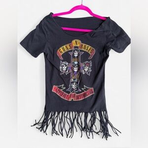 Black Guns N Roses Fringe Band Tee